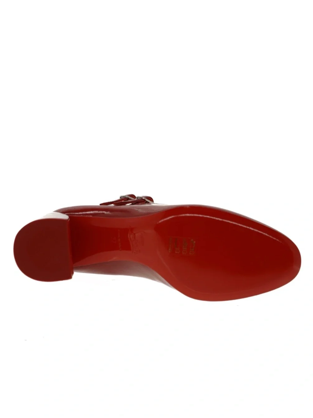 Christian Louboutin Miss Jane 55 Crinkled Red Leather Size 37 New - Picture 9 of 9